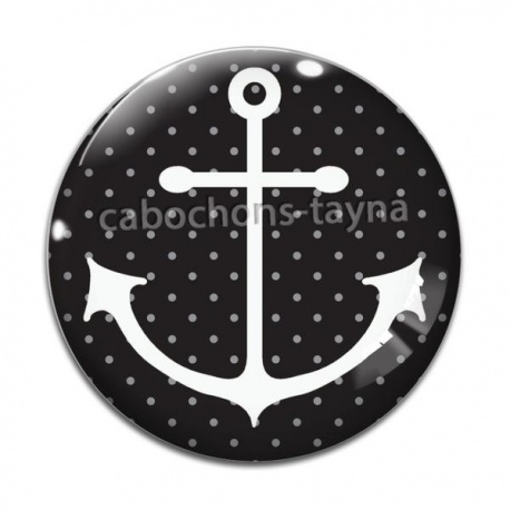 Cabochon Verre - ancre de bateau