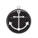 Pendentif Cabochon Argent - ancre de bateau