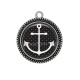 Pendentif Cabochon Argent - ancre de bateau