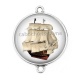 Connecteur Cabochon Argent - bateau