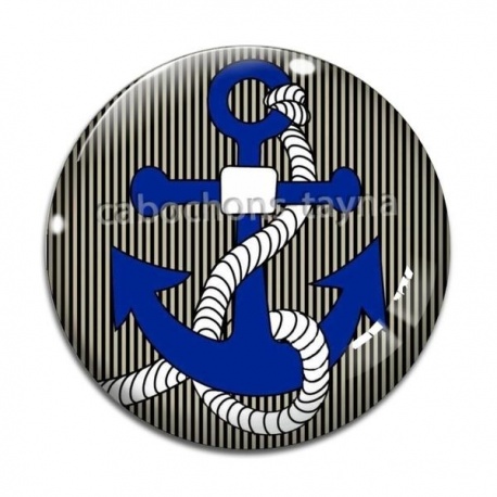 Cabochon Verre - ancre de bateau