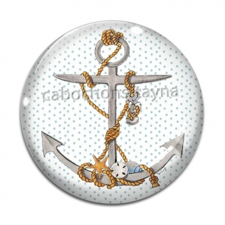 Cabochon Verre - ancre de bateau