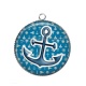 Pendentif Cabochon Argent - ancre de bateau