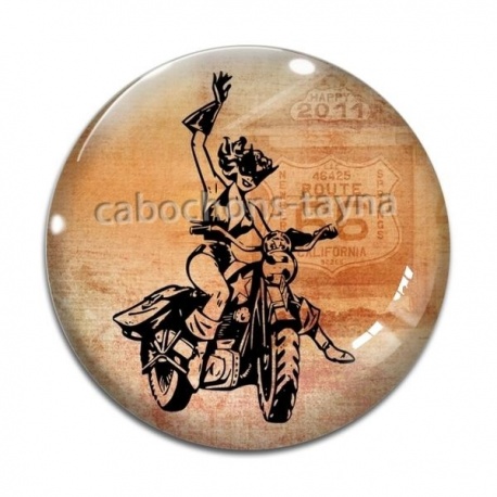 Cabochon Verre - motarde