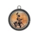 Pendentif Cabochon Argent - motarde