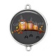 Connecteur Cabochon Argent - Halloween