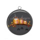 Pendentif Cabochon Argent - Halloween