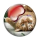 Cabochon Verre - chat coeur