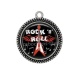 Pendentif Cabochon Argent - rock N roll