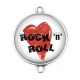 Connecteur Cabochon Argent - rock N roll