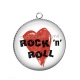 Pendentif Cabochon Argent - rock N roll