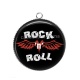 Pendentif Cabochon Argent - rock N roll