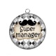 Pendentif Cabochon Argent - super manager