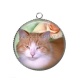 Pendentif Cabochon Argent - chat
