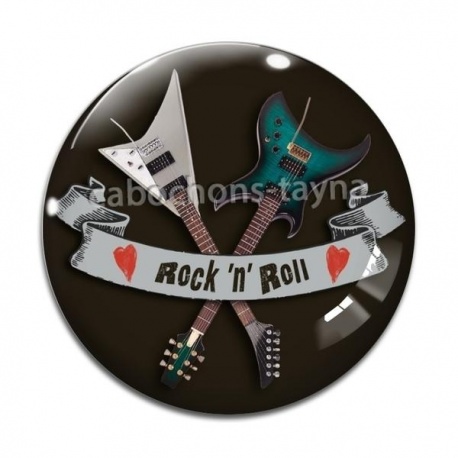 Cabochon Verre - rock N roll
