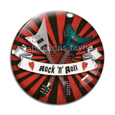 Cabochon Verre - rock N roll