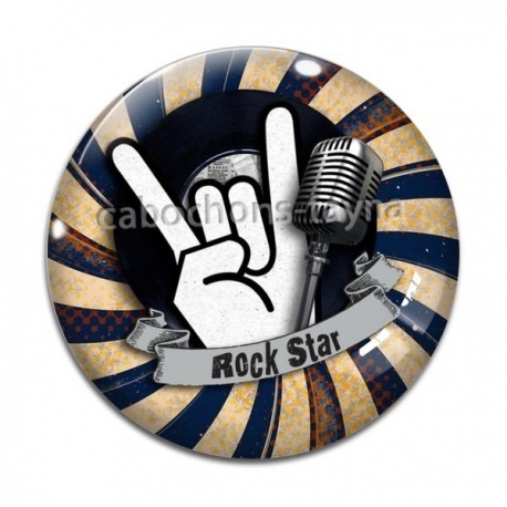 Cabochon Verre - rock star