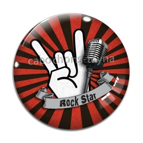 Cabochon Verre - rock star