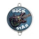 Connecteur Cabochon Argent - rock star
