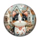 Cabochon Résine - chat coeur