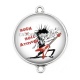 Connecteur Cabochon Argent - rock N roll attitude