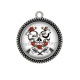 Pendentif Cabochon Argent - rock N roll