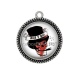 Pendentif Cabochon Argent - rock N roll