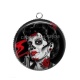 Pendentif Cabochon Argent - femme gothique