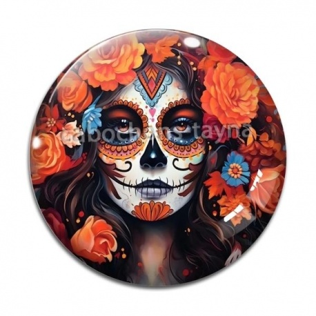 Cabochon Verre - femme gothique