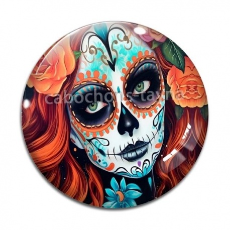 Cabochon Verre - femme gothique