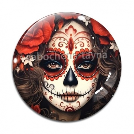 Cabochon Verre - femme gothique