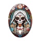Cabochon Verre Ovale - squelette gotique