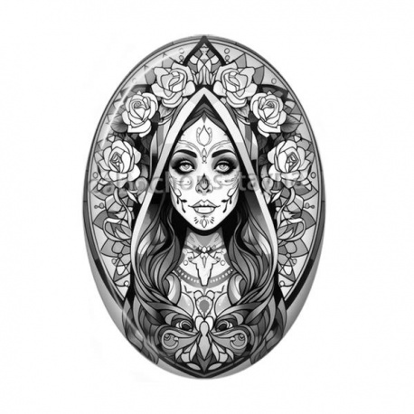 Cabochon Résine Ovale - femme gothique