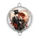 Connecteur Cabochon Argent - couple gothique