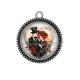 Pendentif Cabochon Argent - couple gothique