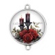 Connecteur Cabochon Argent - bougie gothique