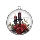 Pendentif Cabochon Argent - bougie gothique