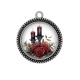 Pendentif Cabochon Argent - bougie gothique