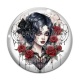 Cabochon Verre - femme gothique