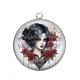 Pendentif Cabochon Argent - femme gothique
