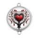 Connecteur Cabochon Argent - coeur gothique