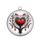 Pendentif Cabochon Argent - coeur gothique