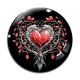 Cabochon Verre - coeur gothique