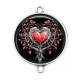 Connecteur Cabochon Argent - coeur gothique