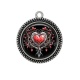 Pendentif Cabochon Argent - coeur gothique