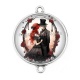 Connecteur Cabochon Argent - couple gothique