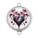 Connecteur Cabochon Argent - coeur