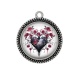 Pendentif Cabochon Argent - coeur