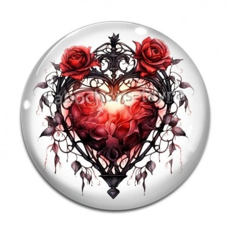 Cabochon Verre - coeur
