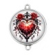 Connecteur Cabochon Argent - coeur